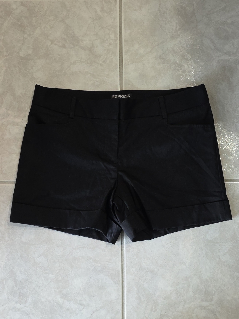 Express Black Cuffed Jean-Style Women's Shorts
